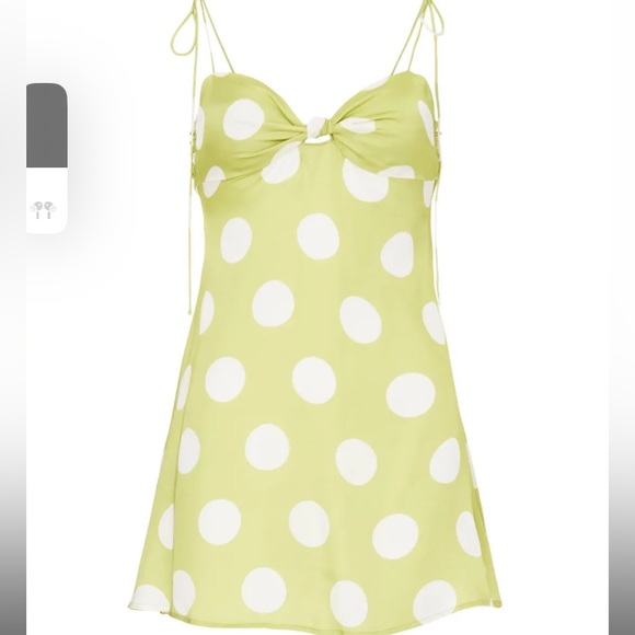For Love and Lemons Green and White Polkadot Adira Mini Dress Size Large - Picture 5 of 16